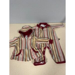Baby Nay Striped Jacket and Romper Set Multi Color 3 Months Made in USA